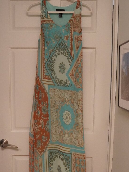 Mille Gabrielle Dresses & Skirts - Mlle Gabrielle 14W Paisley Scarf Print Boho Coastal Maxi Dress